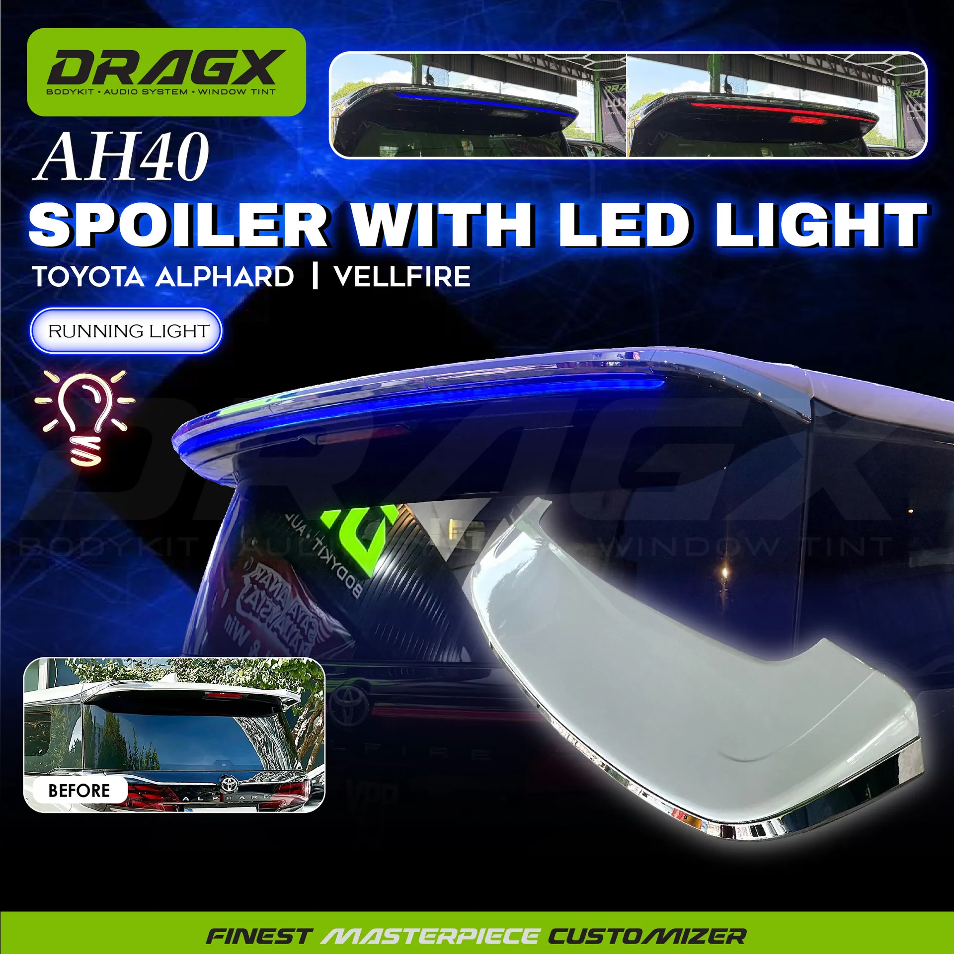 SPOILER WITH LED | ALPHARD VELLFIRE AH40 