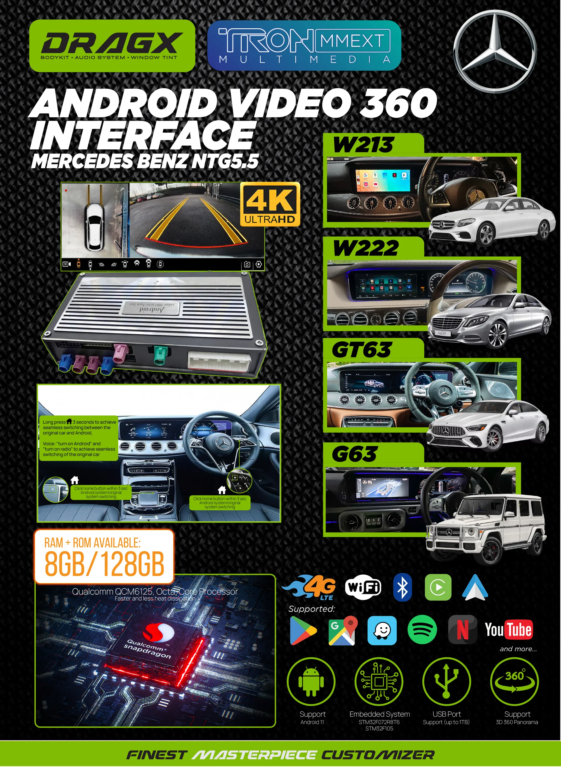 Mercedes Benz Android Video 360 Interface