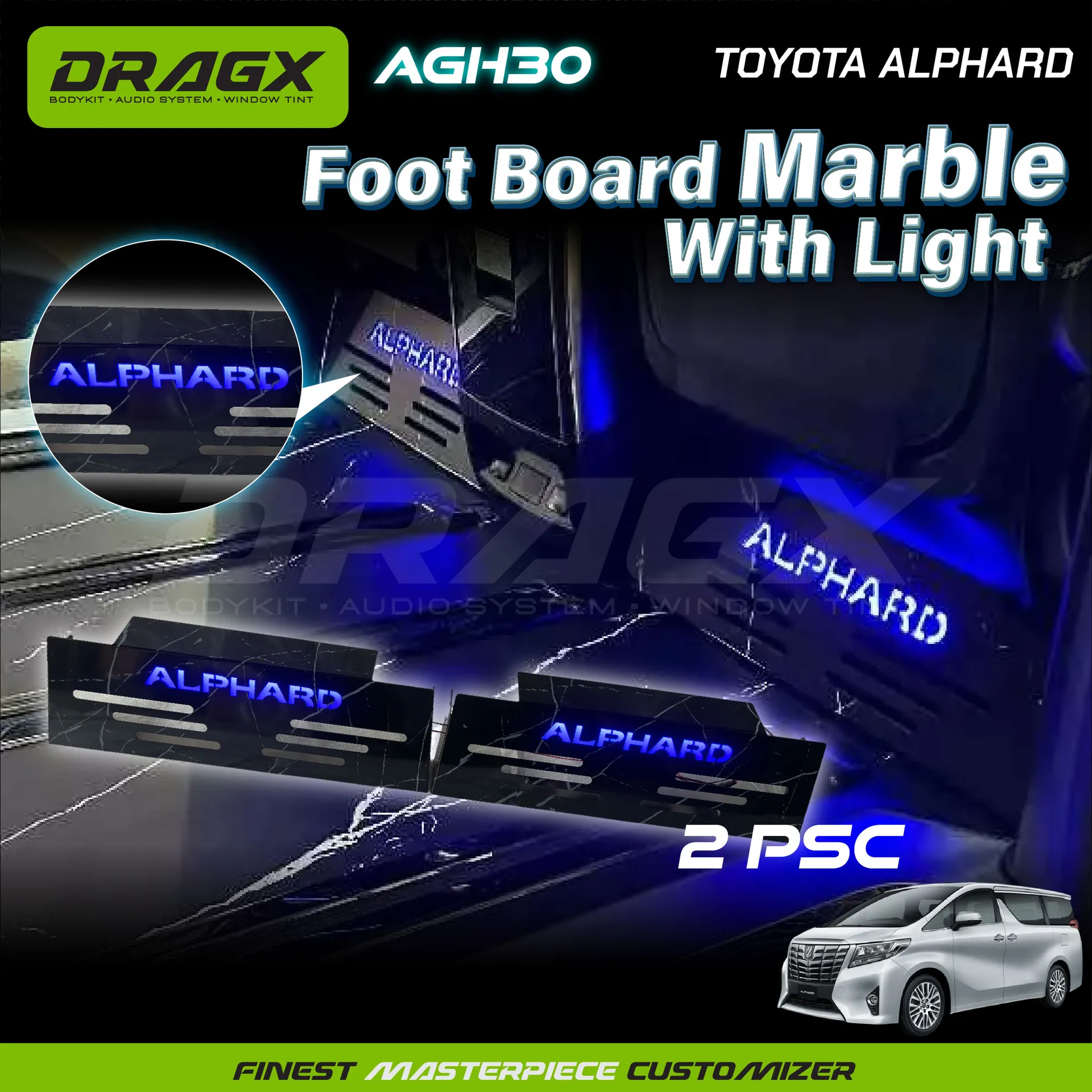 TOYOTA Alphard  AGH30  foot board marble with light 2 pcs